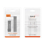 Kalebol 18mm Universal Textured Silicone Black Buckle Strap(White)