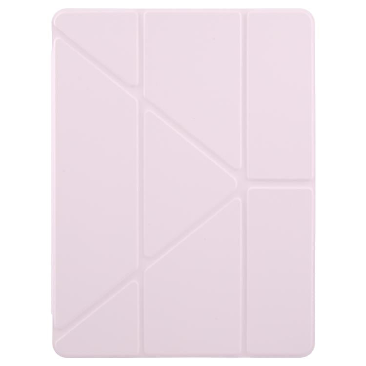 For iPad Pro 11 2024 ZGA Genre Series Y-Fold Leather Tablet Case with Pen Slot(Pink)