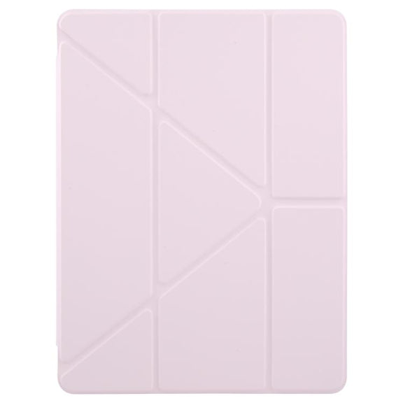 For iPad Pro 11 2024 ZGA Genre Series Y-Fold Leather Tablet Case with Pen Slot(Pink)