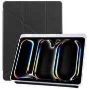 For iPad Pro 11 2024 ZGA Genre Series Y-Fold Leather Tablet Case with Pen Slot(Black)