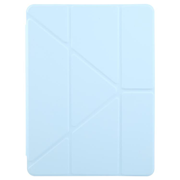 For iPad 2025 / 2022 ZGA Genre Series Y-Fold Leather Tablet Case with Pen Slot(Blue)