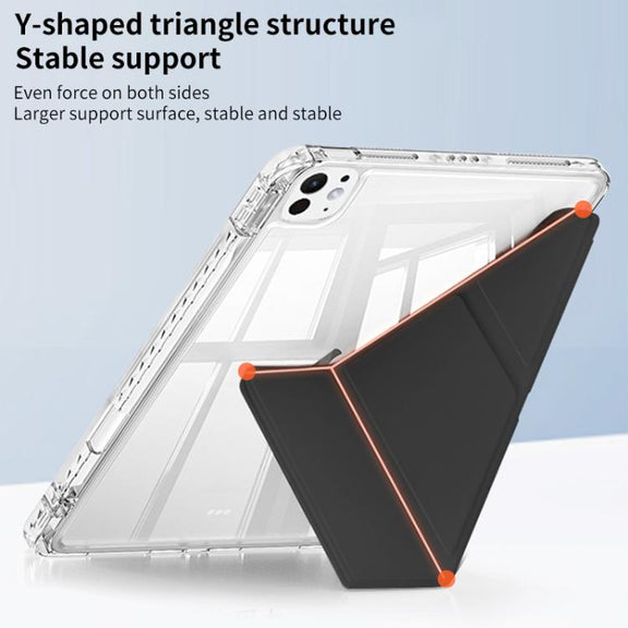 For iPad mini 6 / mini 2024 ZGA Genre Series Y-Fold Leather Tablet Case with Pen Slot(Black)
