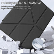 For iPad Pro 13 2024 ZGA Genre Series Y-Fold Leather Tablet Case with Pen Slot(Black)