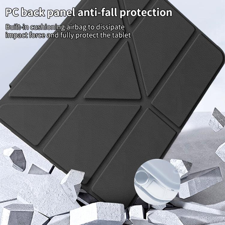 For iPad 2025 / 2022 ZGA Genre Series Y-Fold Leather Tablet Case with Pen Slot(Black)