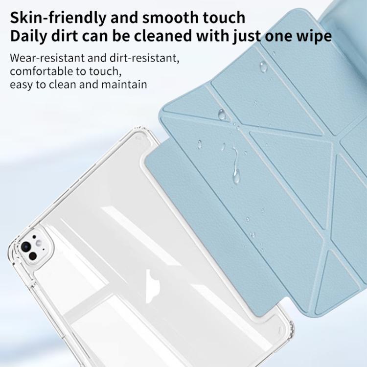 For iPad Pro 11 2024 ZGA Genre Series Y-Fold Leather Tablet Case with Pen Slot(Blue)