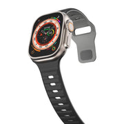 For Apple Watch 42mm / 41mm / 40mm / 38mm Kalebol Wave Reverse Buckle Two-color Silicone Strap(Black Grey)