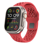 For Apple Watch 46mm / 49mm / 45mm / 44mm Kalebol Mesh Reverse Buckle Silicone Strap(Red)