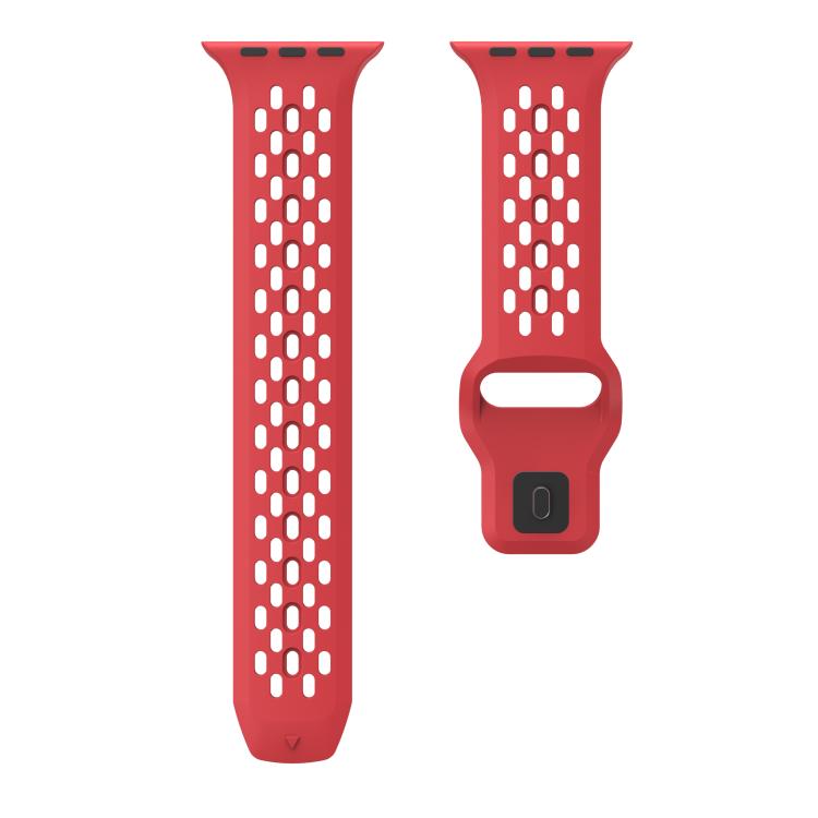 For Apple Watch 46mm / 49mm / 45mm / 44mm Kalebol Mesh Reverse Buckle Silicone Strap(Red)