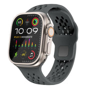 For Apple Watch 46mm / 49mm / 45mm / 44mm Kalebol Mesh Reverse Buckle Silicone Strap(Dark Grey)