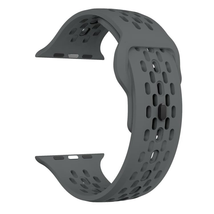 For Apple Watch 46mm / 49mm / 45mm / 44mm Kalebol Mesh Reverse Buckle Silicone Strap(Dark Grey)