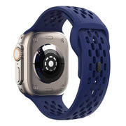 For Apple Watch 46mm / 49mm / 45mm / 44mm Kalebol Mesh Reverse Buckle Silicone Strap(Midnight Blue)