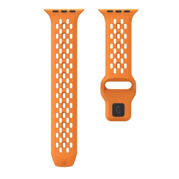 For Apple Watch 42mm / 41mm / 40mm / 38mm Kalebol Mesh Reverse Buckle Silicone Strap(Orange)