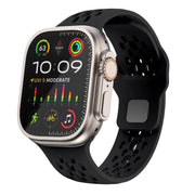 For Apple Watch 42mm / 41mm / 40mm / 38mm Kalebol Mesh Reverse Buckle Silicone Strap(Black)