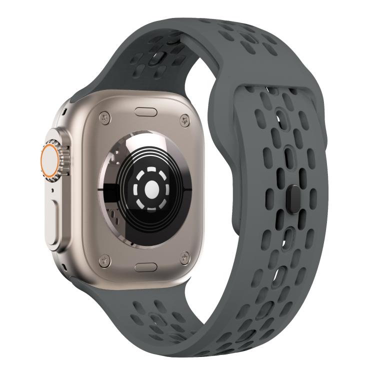 For Apple Watch 42mm / 41mm / 40mm / 38mm Kalebol Mesh Reverse Buckle Silicone Strap(Dark Grey)