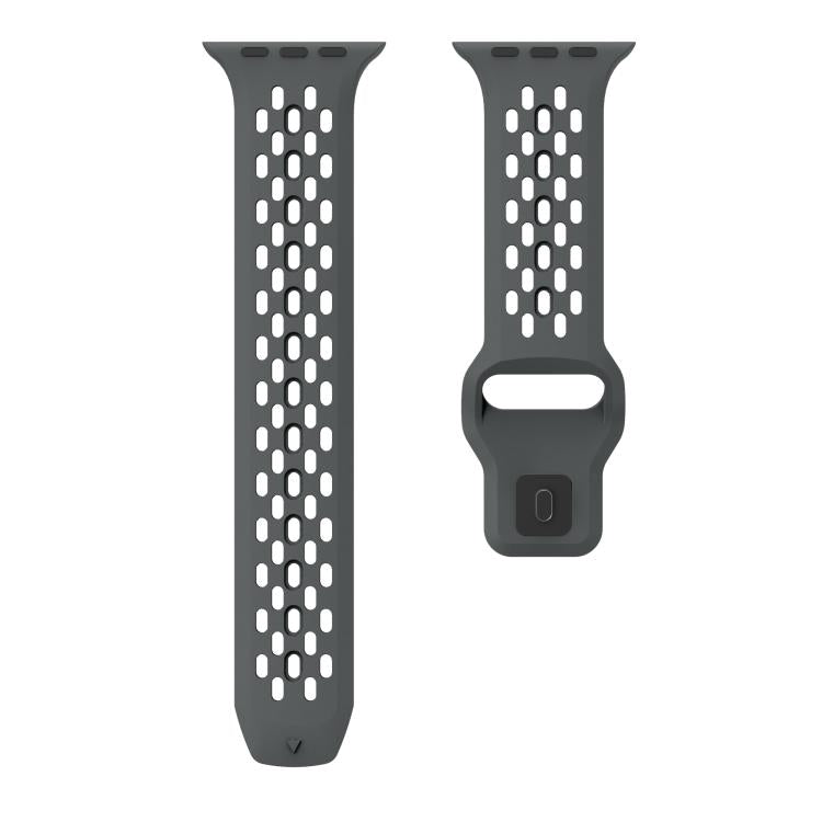 For Apple Watch 42mm / 41mm / 40mm / 38mm Kalebol Mesh Reverse Buckle Silicone Strap(Dark Grey)
