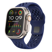 For Apple Watch 42mm / 41mm / 40mm / 38mm Kalebol Mesh Reverse Buckle Silicone Strap(Midnight Blue)
