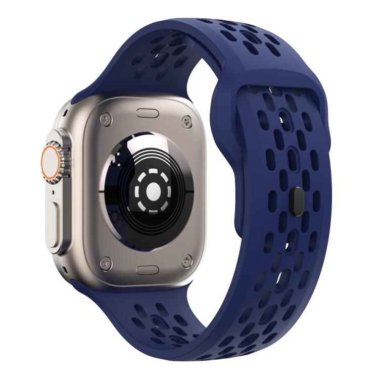 For Apple Watch 42mm / 41mm / 40mm / 38mm Kalebol Mesh Reverse Buckle Silicone Strap(Midnight Blue)