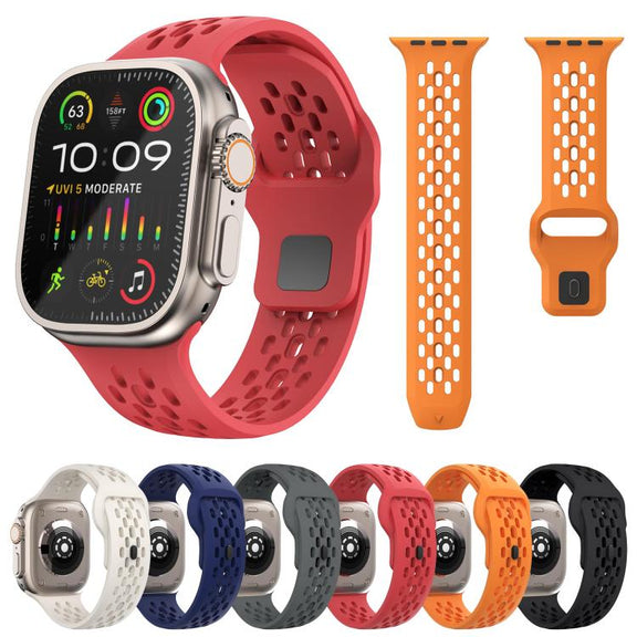 For Apple Watch 42mm / 41mm / 40mm / 38mm Kalebol Mesh Reverse Buckle Silicone Strap(Black)