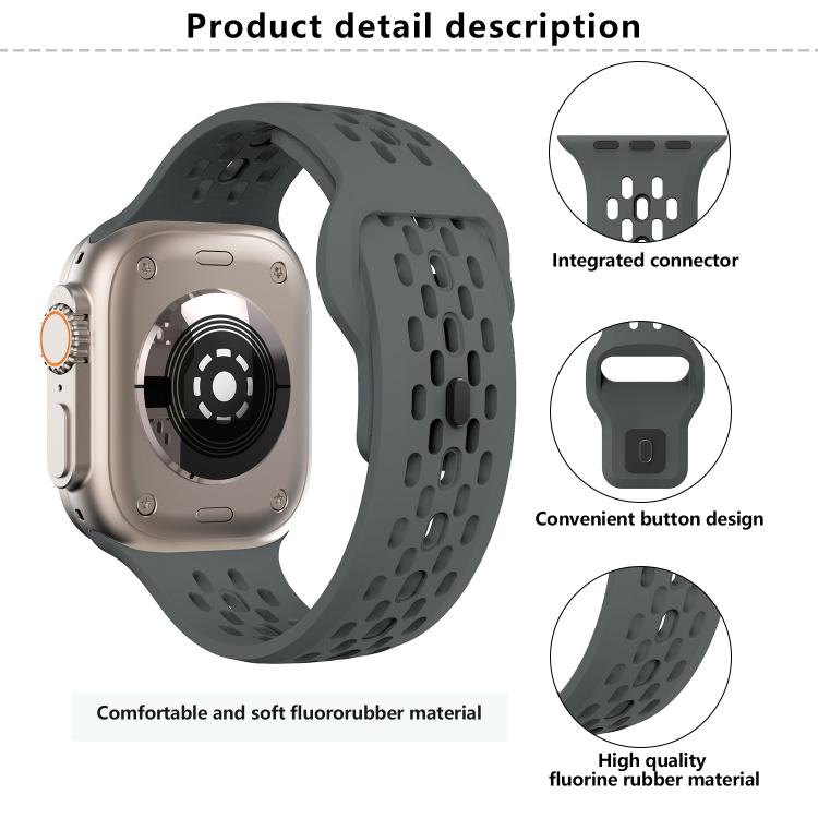 For Apple Watch 46mm / 49mm / 45mm / 44mm Kalebol Mesh Reverse Buckle Silicone Strap(Red)