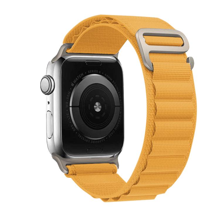For Apple Watch 46mm / 49mm / 45mm / 44mm Kalebol Aline Nylon Loop Watch Band(Yellow)