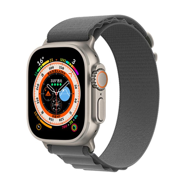 For Apple Watch 46mm / 49mm / 45mm / 44mm Kalebol Aline Nylon Loop Watch Band(Light Grey)