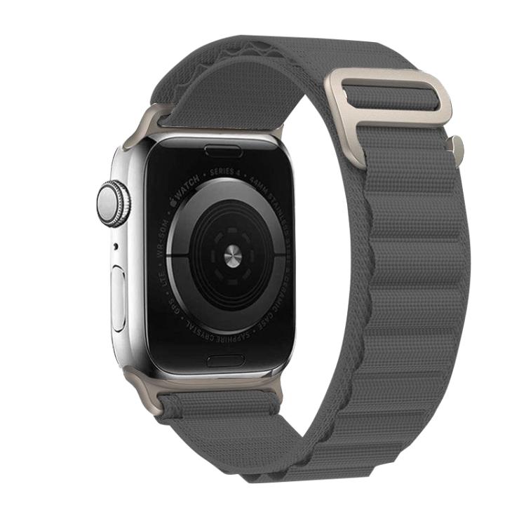 For Apple Watch 46mm / 49mm / 45mm / 44mm Kalebol Aline Nylon Loop Watch Band(Light Grey)