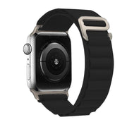 For Apple Watch 46mm / 49mm / 45mm / 44mm Kalebol Aline Nylon Loop Watch Band(Black)