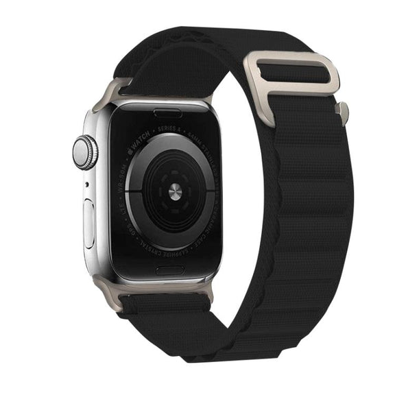 For Apple Watch 46mm / 49mm / 45mm / 44mm Kalebol Aline Nylon Loop Watch Band(Black)
