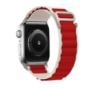 For Apple Watch 46mm / 49mm / 45mm / 44mm Kalebol Aline Nylon Loop Watch Band(Red+White)