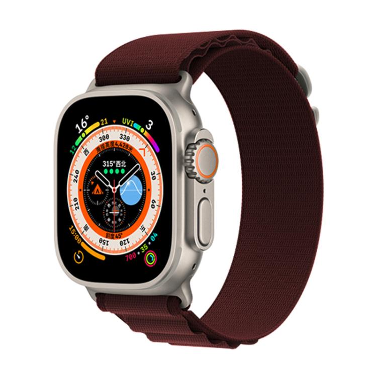 For Apple Watch 42mm / 41mm / 40mm / 38mm Kalebol Aline Nylon Loop Watch Band(Wine Red)