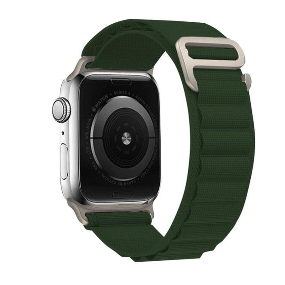 For Apple Watch 42mm / 41mm / 40mm / 38mm Kalebol Aline Nylon Loop Watch Band(Army Green)