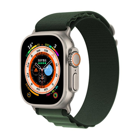 For Apple Watch 42mm / 41mm / 40mm / 38mm Kalebol Aline Nylon Loop Watch Band(Army Green)
