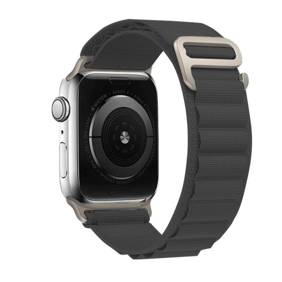 For Apple Watch 42mm / 41mm / 40mm / 38mm Kalebol Aline Nylon Loop Watch Band(Dark Grey)