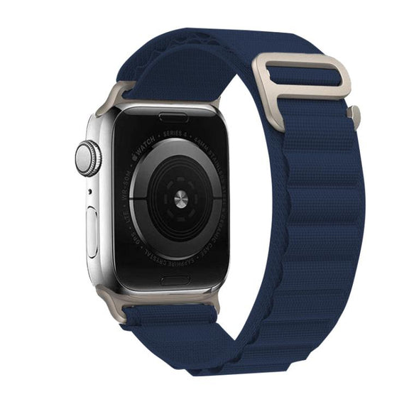 For Apple Watch 42mm / 41mm / 40mm / 38mm Kalebol Aline Nylon Loop Watch Band(Dark Blue)