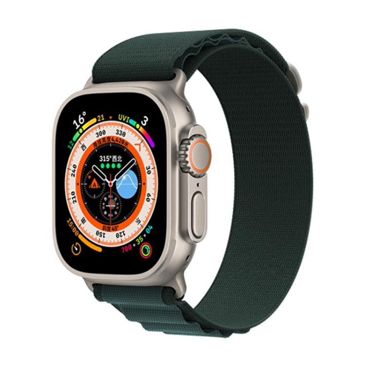 For Apple Watch 42mm / 41mm / 40mm / 38mm Kalebol Aline Nylon Loop Watch Band(Forest Green)