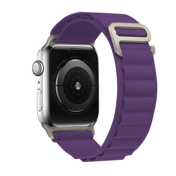 For Apple Watch 42mm / 41mm / 40mm / 38mm Kalebol Aline Nylon Loop Watch Band(Dark Purple)