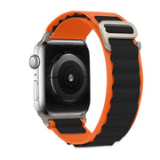 For Apple Watch 42mm / 41mm / 40mm / 38mm Kalebol Aline Nylon Loop Watch Band(Orange+Black)