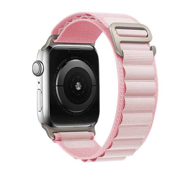 For Apple Watch 42mm / 41mm / 40mm / 38mm Kalebol Aline Nylon Loop Watch Band(Pink Gradient)