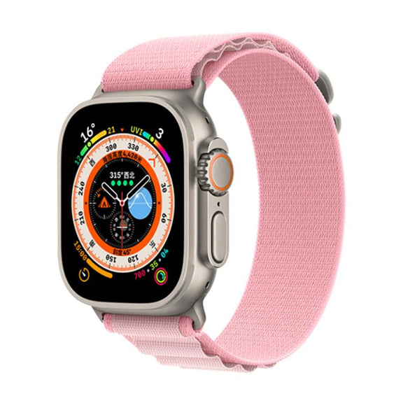 For Apple Watch 42mm / 41mm / 40mm / 38mm Kalebol Aline Nylon Loop Watch Band(Pink Gradient)