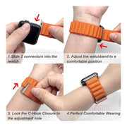 For Apple Watch 46mm / 49mm / 45mm / 44mm Kalebol Aline Nylon Loop Watch Band(Forest Green)