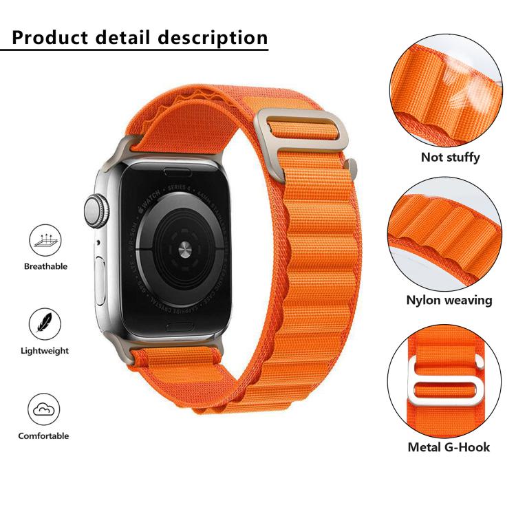 For Apple Watch 46mm / 49mm / 45mm / 44mm Kalebol Aline Nylon Loop Watch Band(Pink Gradient)