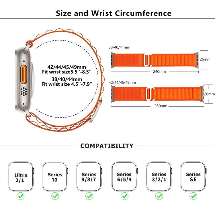 For Apple Watch 42mm / 41mm / 40mm / 38mm Kalebol Aline Nylon Loop Watch Band(Light Grey)