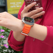 For Apple Watch 46mm / 49mm / 45mm / 44mm Kalebol Aline Nylon Loop Watch Band(Red)