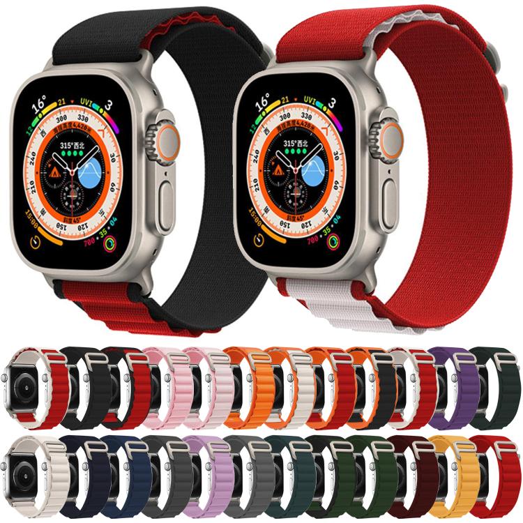 For Apple Watch 46mm / 49mm / 45mm / 44mm Kalebol Aline Nylon Loop Watch Band(Light Grey)