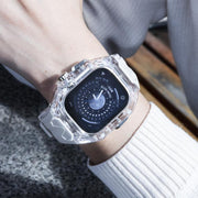 For Apple Watch 46mm / 45mm / 44mm / 42mm Kalebol Glacier Integrated Transparent Silicone Strap(Starlight Transparent)