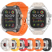 For Apple Watch Ultra 2 / 1 49mm Kalebol Glacier Integrated Transparent Silicone Strap(Starlight Transparent)