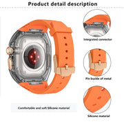 For Apple Watch 42mm / 41mm / 40mm / 38mm Kalebol Glacier Integrated Transparent Silicone Strap(Red Transparent Black)