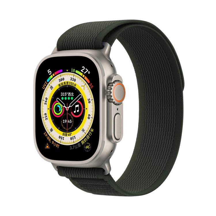 For Apple Watch 46mm / 49mm / 45mm / 44mm Kalebol Wild Track Loop Nylon Watch Band(Army Green)