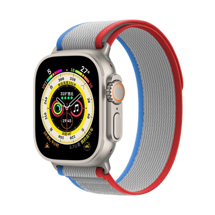 For Apple Watch 42mm / 41mm / 40mm / 38mm Kalebol Wild Track Loop Nylon Watch Band(Red+Grey)