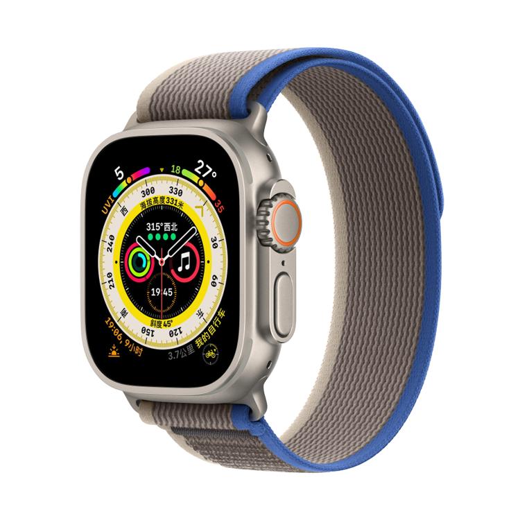 For Apple Watch 42mm / 41mm / 40mm / 38mm Kalebol Wild Track Loop Nylon Watch Band(Blue+Grey)